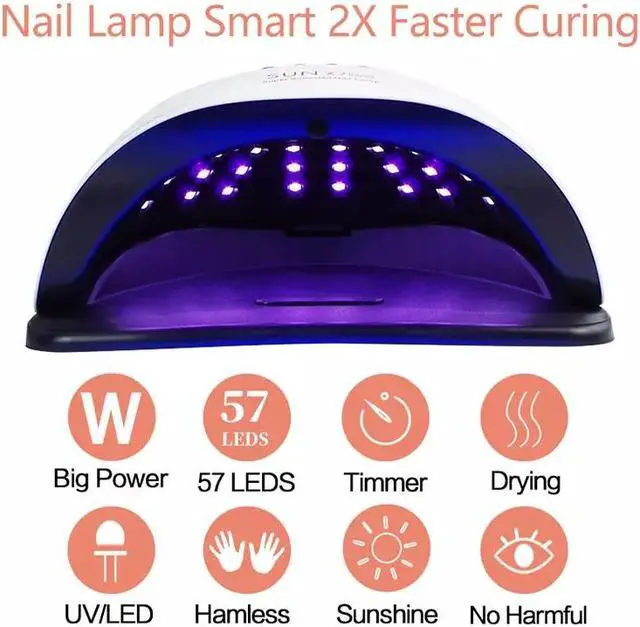 Alt view image 2 of 7 - 220W Nail Dryer LED Lamp UV Light Polish Gel Curing Machine Electric Manicure