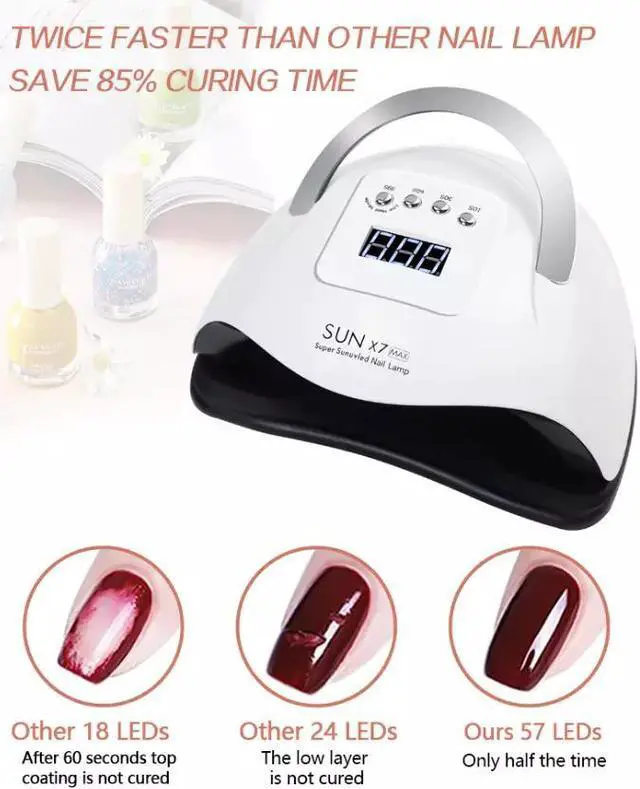 Alt view image 6 of 7 - 220W Nail Dryer LED Lamp UV Light Polish Gel Curing Machine Electric Manicure
