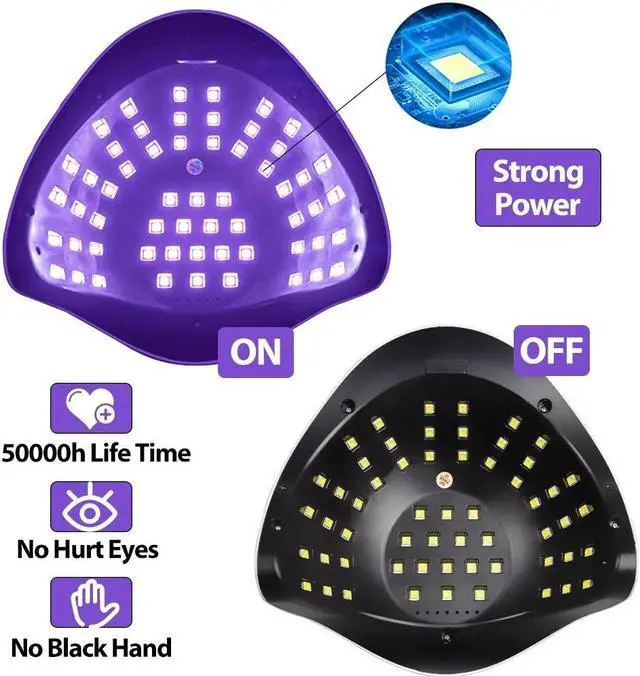 Alt view image 3 of 7 - 220W Nail Dryer LED Lamp UV Light Polish Gel Curing Machine Electric Manicure