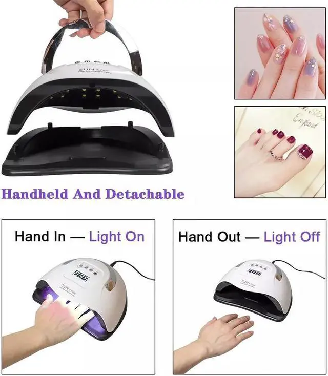 Alt view image 7 of 7 - 220W Nail Dryer LED Lamp UV Light Polish Gel Curing Machine Electric Manicure