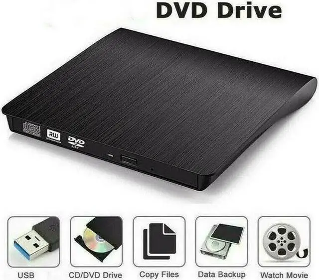 Alt view image 2 of 7 - Slim External CD DVD RW Drive USB 3.0 Writer Burner Player Black For Laptop PC