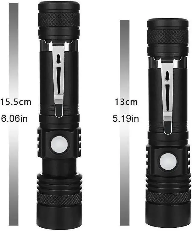 Alt view image 6 of 7 - Super Bright 90000LM LED Tactical Flashlight Zoomable With Rechargeable Battery