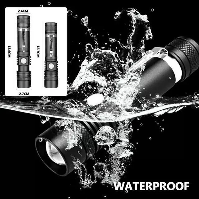 Alt view image 3 of 7 - Super Bright 90000LM LED Tactical Flashlight Zoomable With Rechargeable Battery