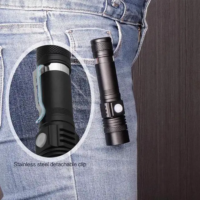 Alt view image 7 of 7 - Super Bright 90000LM LED Tactical Flashlight Zoomable With Rechargeable Battery