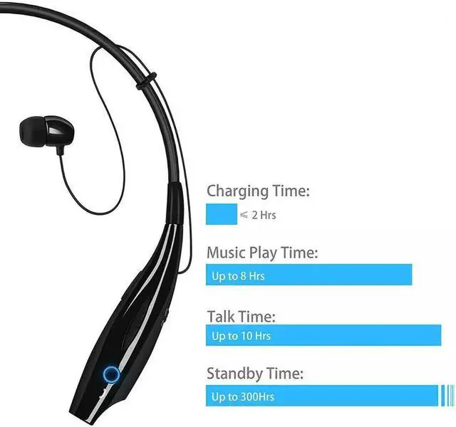 Alt view image 4 of 7 - Bluetooth Neckband Wireless Headphones Mic Headset Stereo Earbuds Earphone