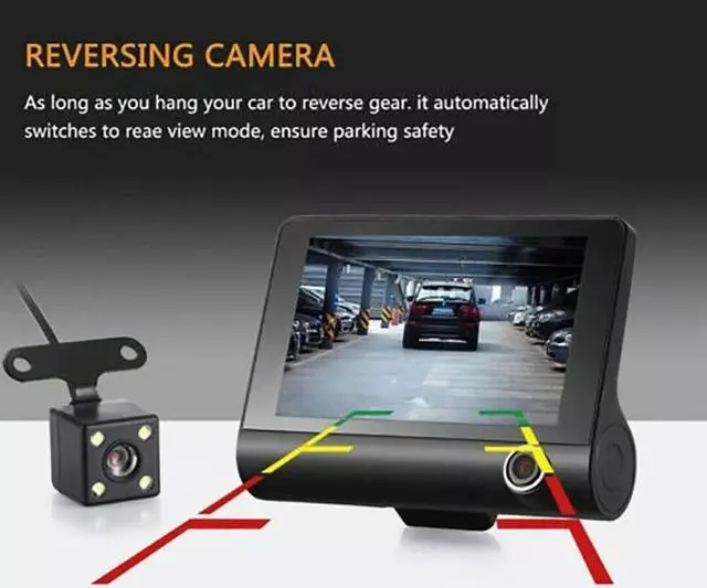 Alt view image 5 of 7 - 1080P 4" Dual Lens HD Car DVR Rearview Video Dash Cam Recorder Camera G-Sensor