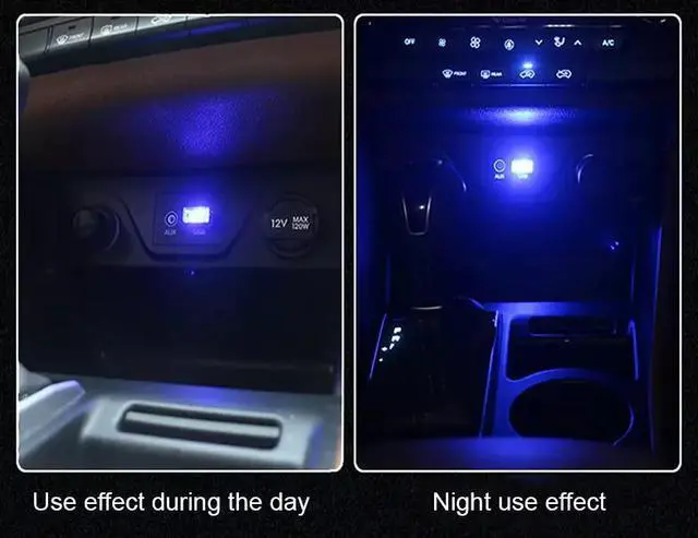 Alt view image 4 of 7 - 3x Mini Blue LED USB Car Interior Light Neon Atmosphere Ambient Lamp Accessories