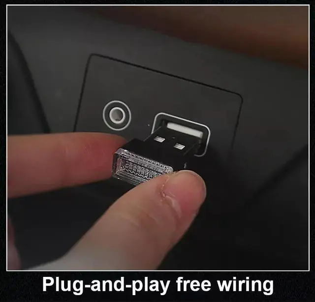 Alt view image 3 of 7 - 3x Mini Blue LED USB Car Interior Light Neon Atmosphere Ambient Lamp Accessories