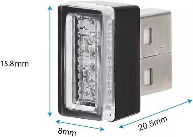 Alt view image 7 of 7 - 3x Mini Blue LED USB Car Interior Light Neon Atmosphere Ambient Lamp Accessories