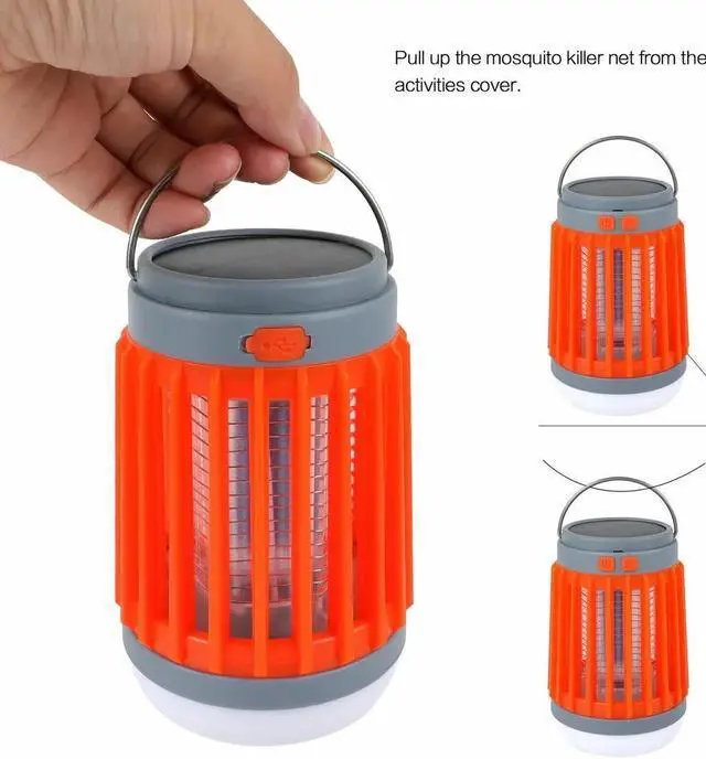 Alt view image 4 of 7 - Solar USB Mosquito Killer Light Electronic Fly Bug Insect Zapper Trap Pest Lamp