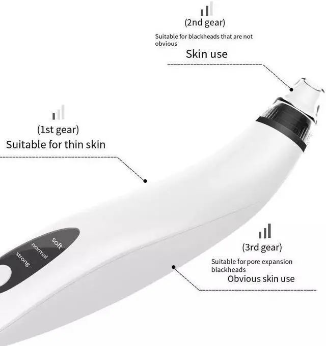 Alt view image 3 of 7 - Electric Blackhead Remover Cleaner Face Diamond Pore Vacuum Suction White Heads