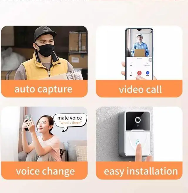 Alt view image 3 of 6 - Wireless Security WiFi Smart Doorbell Intercom Video Camera Bell Chime Door Ring