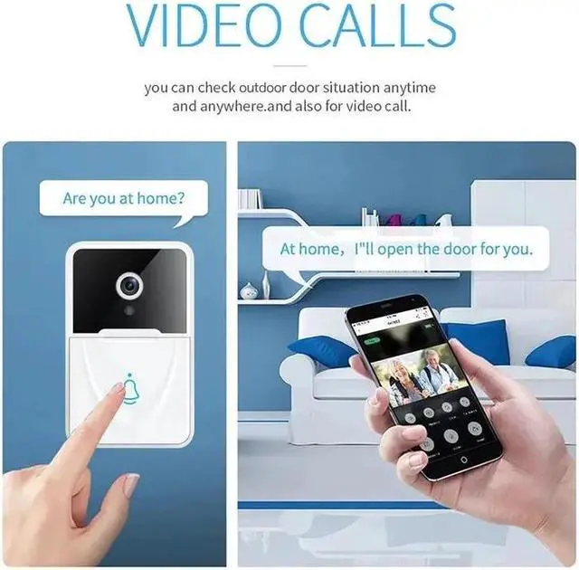 Alt view image 4 of 6 - Wireless Security WiFi Smart Doorbell Intercom Video Camera Bell Chime Door Ring