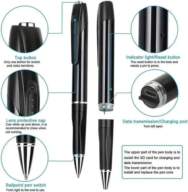 Alt view image 3 of 6 - 1pc Portable Camera With Video 1080P HD Security Camera Surveillance Camera Mini Camera Portable Camera Recording, Small Security Camera, Perfect For Lectures, Classrooms, Offices Come With 32G Card