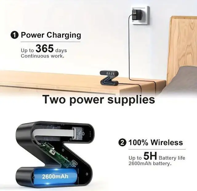 Alt view image 7 of 7 - HD WiFi Smart Clock Camera: Full Color Night Vision, Motion Detection, 1080P Security Camera with Long Battery Life