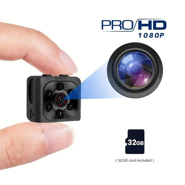 Mini Telecamera Spia Sansnail 1080p Con Scheda 32GB – Visione Notturna IR, Rilevamento Movimento, Batteria 200mAh