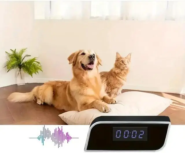 Alt view image 4 of 5 - 4K Camera Alarm Clock HD 1080P Hidden Cam Home Cam Video Recorder Night Vision Motion Detection Office Indoor