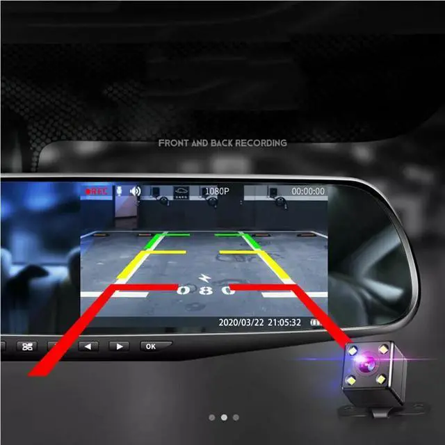 Alt view image 3 of 7 - 1080P HD Rearview Mirror Car DVR Dual Dash Cam Camera Front Rear Video Recorder