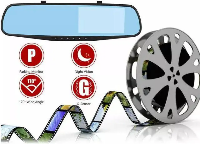 Main image of 1080P HD Rearview Mirror Car DVR Dual Dash Cam Camera Front Rear Video Recorder