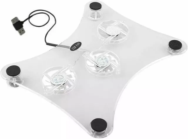 Alt view image 6 of 7 - 3 Fans USB Cooler Cooling Pad Stand LED Light Radiator For Laptop PC Notebook