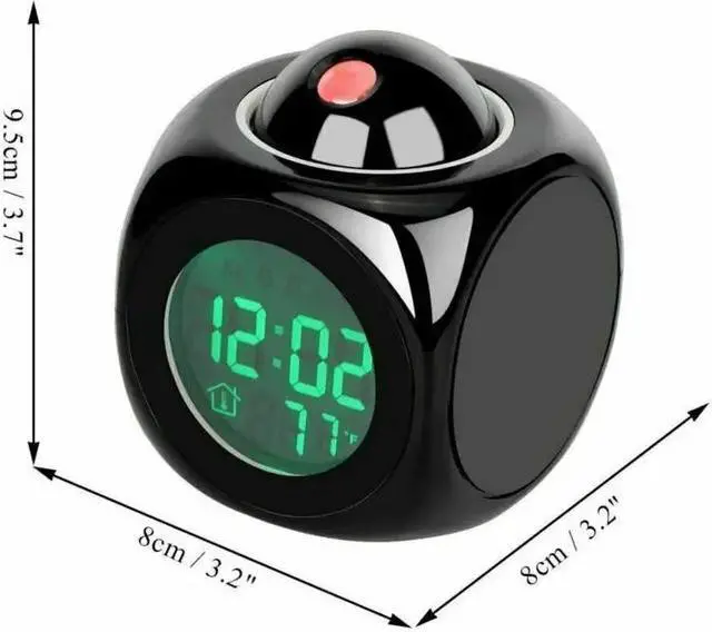 Alt view image 5 of 7 - LED Projection Alarm Clock Digital LCD Display Voice Talking Weather Snooze USB