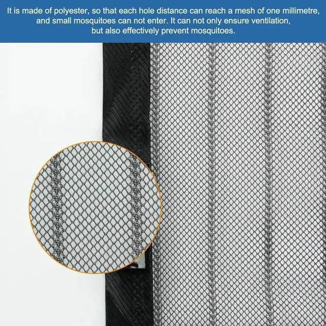 Alt view image 4 of 7 - Magnetic Screen Door Mesh Curtain Durable Heavy Duty Mosquito Net Bug Hands Free