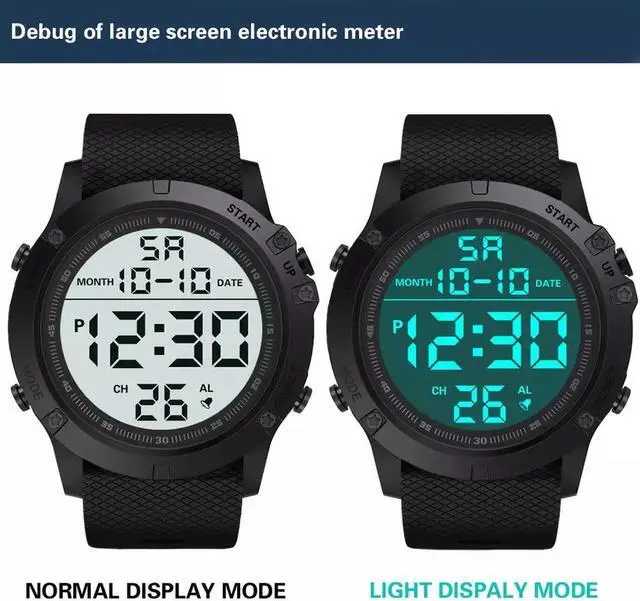 Alt view image 2 of 7 - Waterproof Digital Sports Watch Military Tactical LED Backlight Wristwatch Men