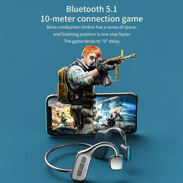 Alt view image 6 of 7 - Headphones Bluetooth 5.1 Wireless Headset Earbuds Outdoor Sport