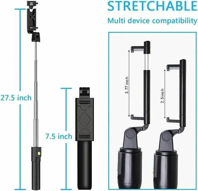 Alt view image 4 of 7 - Selfie Stick Tripod Remote Desktop Stand Cell Phone Holder For iPhone US