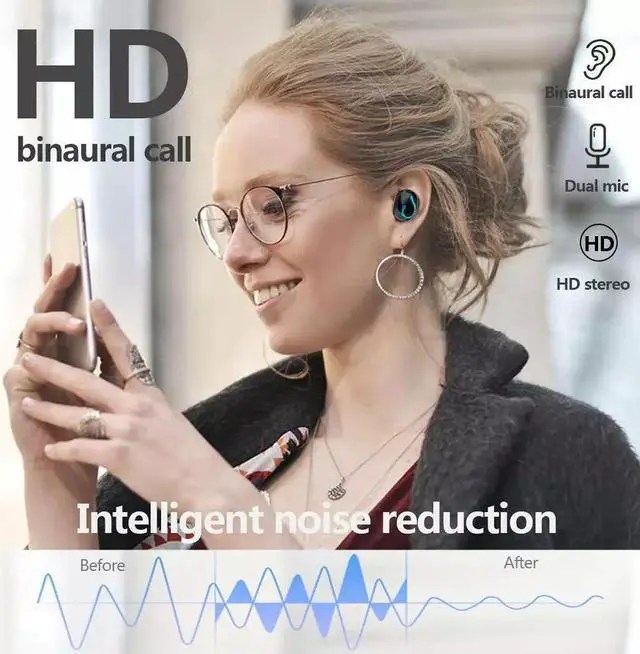 Alt view image 4 of 7 - Bluetooth 5.1 Headset TWS Wireless Earphones Mini Earbuds Stereo Headphones IPX7