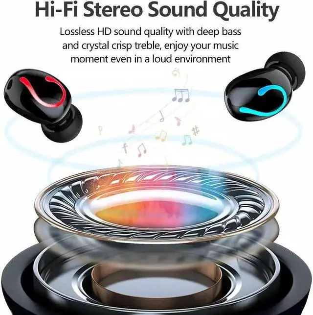 Alt view image 3 of 7 - Bluetooth 5.1 Headset TWS Wireless Earphones Mini Earbuds Stereo Headphones IPX7