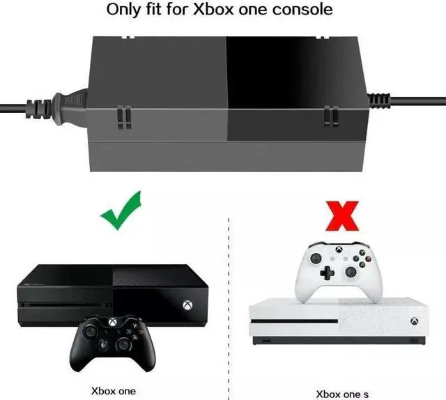 Alt view image 4 of 7 - For Microsoft XBOX ONE Console AC Adapter Brick Charger Power Supply Cord Cable