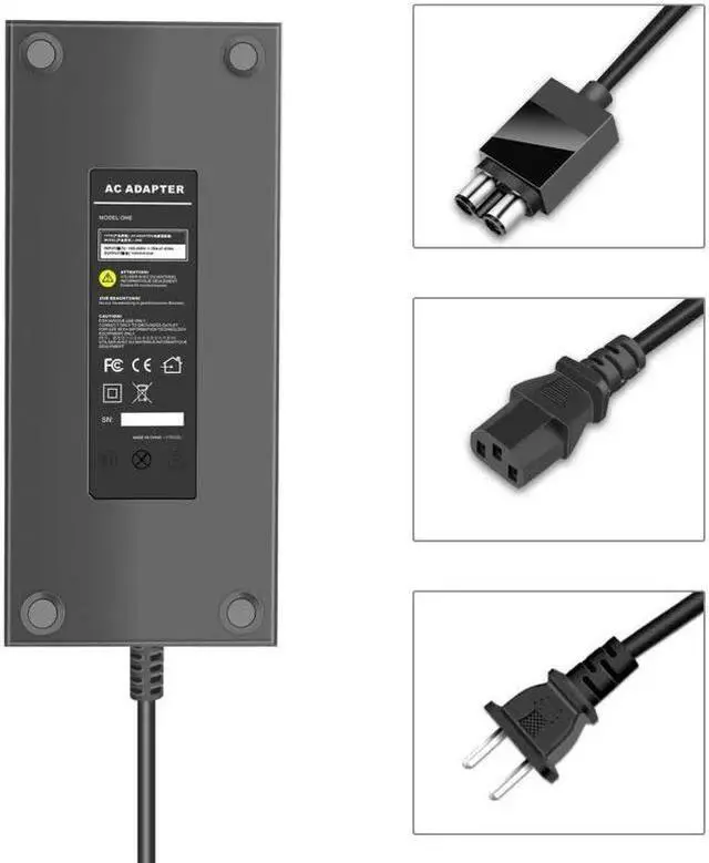 Alt view image 7 of 7 - For Microsoft XBOX ONE Console AC Adapter Brick Charger Power Supply Cord Cable