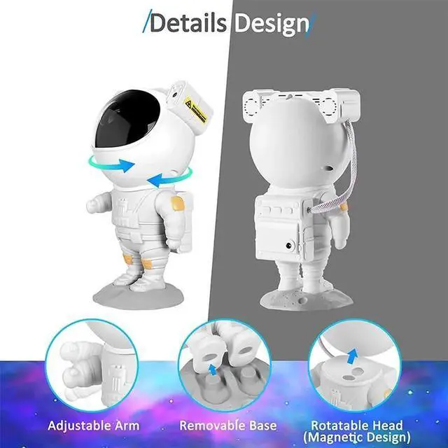 Alt view image 6 of 7 - Astronaut Projector Galaxy Starry Sky Night Light Ocean Star LED Lamp Remote