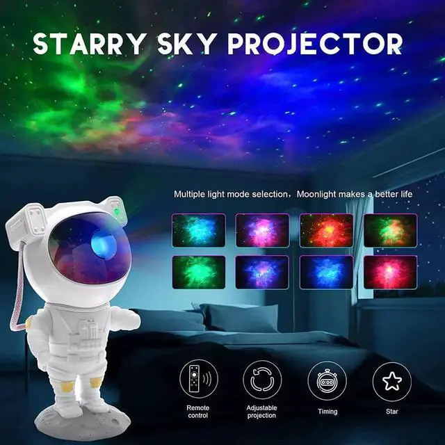 Alt view image 3 of 7 - Astronaut Projector Galaxy Starry Sky Night Light Ocean Star LED Lamp Remote