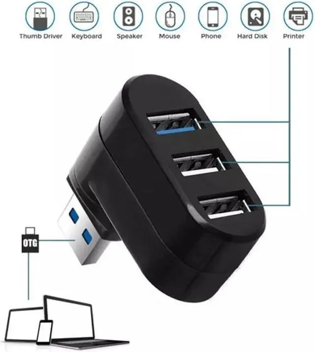 Alt view image 6 of 7 - High Speed 3 Port USB 3.0 Multi HUB Splitter Expansion Desktop PC Laptop Adapter