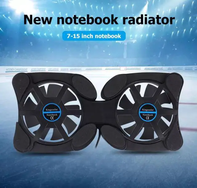 Alt view image 3 of 7 - Dual USB Cooling Fan Pad Foldable Slim Fans Cooler Stand For Laptop PC Notebook
