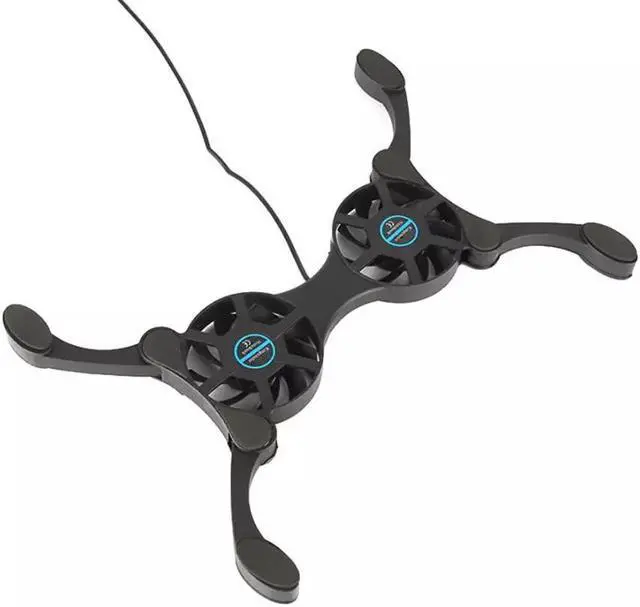 Alt view image 7 of 7 - Dual USB Cooling Fan Pad Foldable Slim Fans Cooler Stand For Laptop PC Notebook