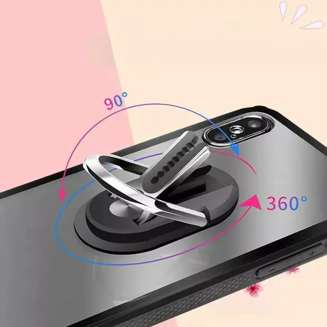 Alt view image 2 of 7 - Mobile Phone Bracket Multipurpose Rotating Ring Holder Car Vent Clip Phone Mount