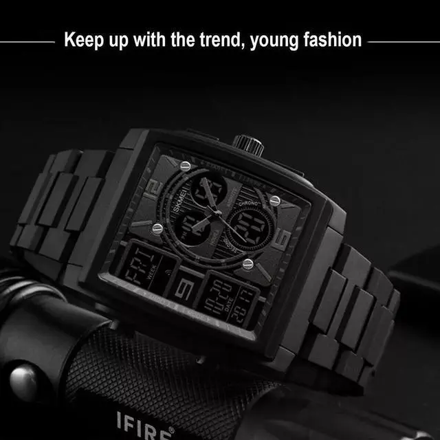 Alt view image 3 of 7 - Chronograph Men's Digital Army Military Sport Quartz Analog Waterproof Watch US