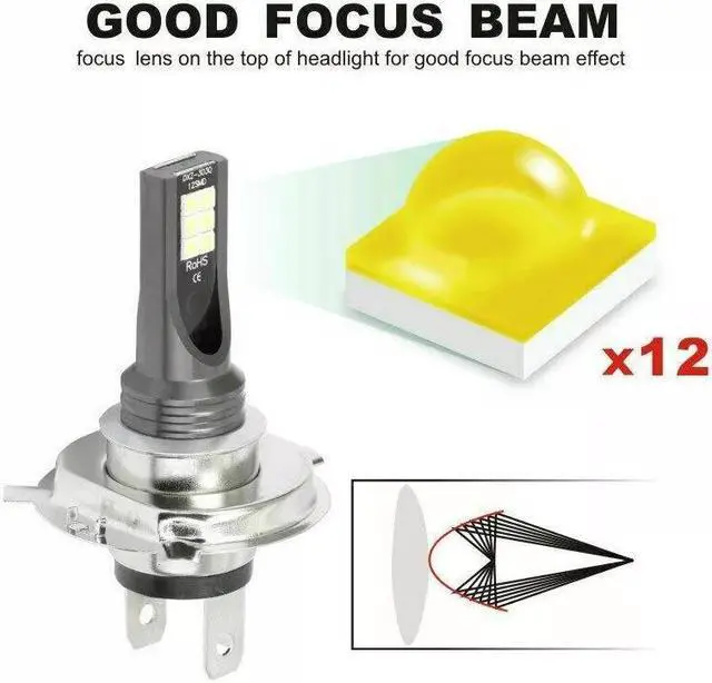 Alt view image 6 of 7 - LED Headlights Kit Combo Bulbs 8000K High Low Beam Super White Bright