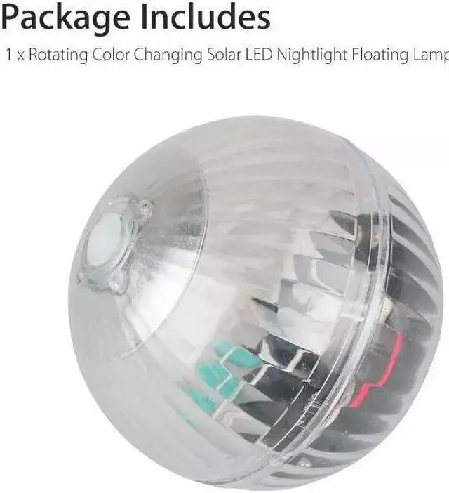 Alt view image 5 of 7 - Outdoor Solar LED Floating Light Garden Pond Pool Lamp Rotating RGB Color Change