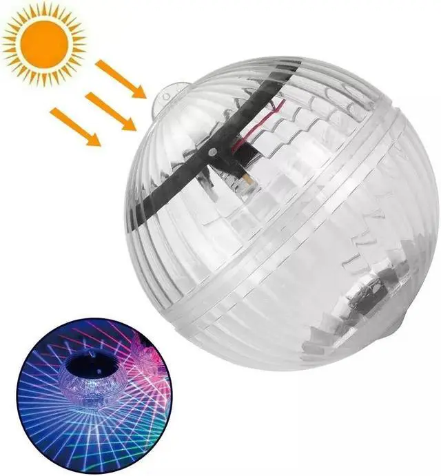 Alt view image 2 of 7 - Outdoor Solar LED Floating Light Garden Pond Pool Lamp Rotating RGB Color Change