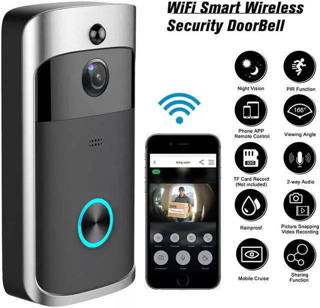 Alt view image 2 of 7 - Smart Wireless WiFi Video Doorbell Phone Door Ring Intercom Security Camera Bell