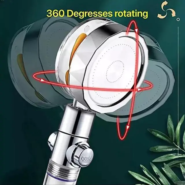 Alt view image 7 of 7 - Handheld Propeller Turbo Fan Hydro Jet Spinning Shower Head High Pressure Spa