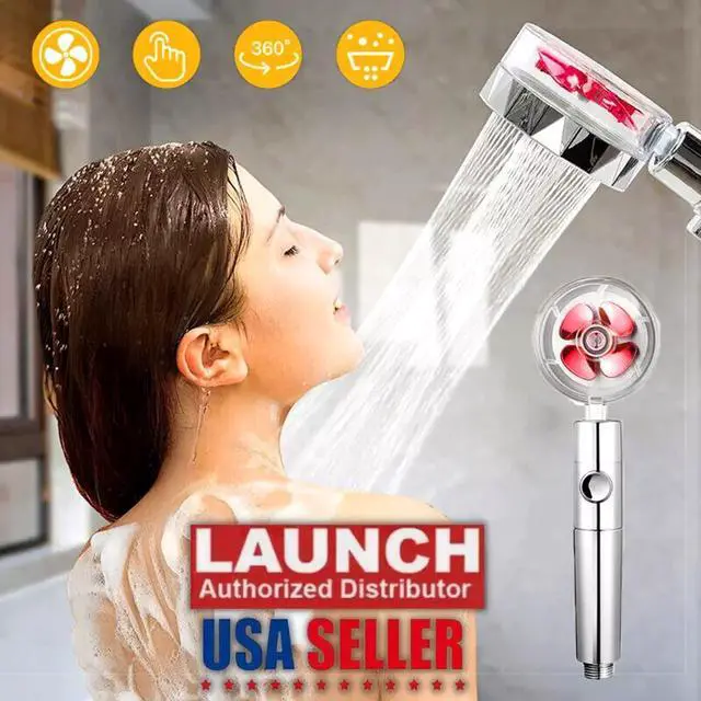 Alt view image 2 of 7 - Handheld Propeller Turbo Fan Hydro Jet Spinning Shower Head High Pressure Spa