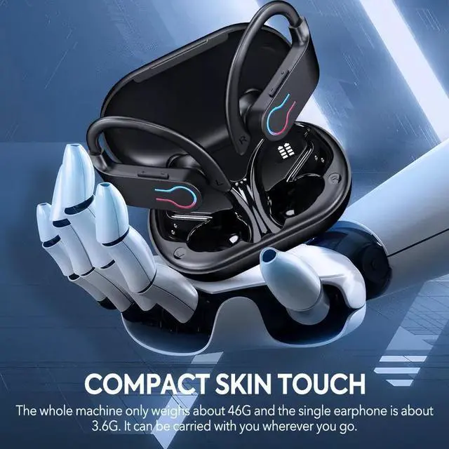 Alt view image 6 of 7 - Wireless Bluetooth Headset TWS Earphones Earbuds Stereo Headphones Ear Hook