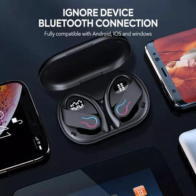 Alt view image 7 of 7 - Wireless Bluetooth Headset TWS Earphones Earbuds Stereo Headphones Ear Hook