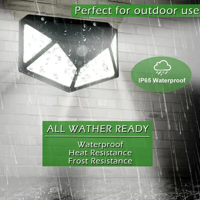 Alt view image 2 of 7 - 4 PACK 100 LED Solar Power Light PIR Motion Sensor Outdoor Garden Wall Path Lamp