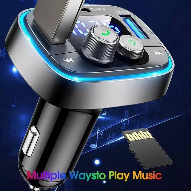 Alt view image 5 of 7 - Bluetooth 5.1 Car Adapter Wireless FM Transmitter Hands-Free Calling MP3 Player